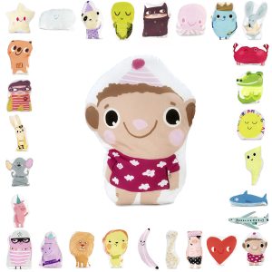 ANRO Anti-Stress Kinder-Kissen zum Schmusen Schlafen und Spielen Affe