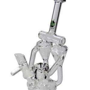 Black Leaf Glasbong mit zwei Recyclern