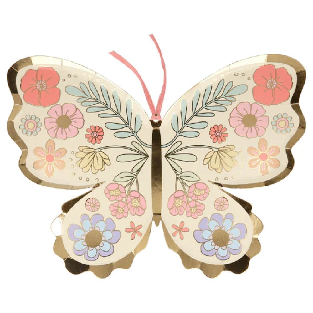 „Floral Butterfly“ Schmetterling Pappteller von Meri Meri – Bild 3