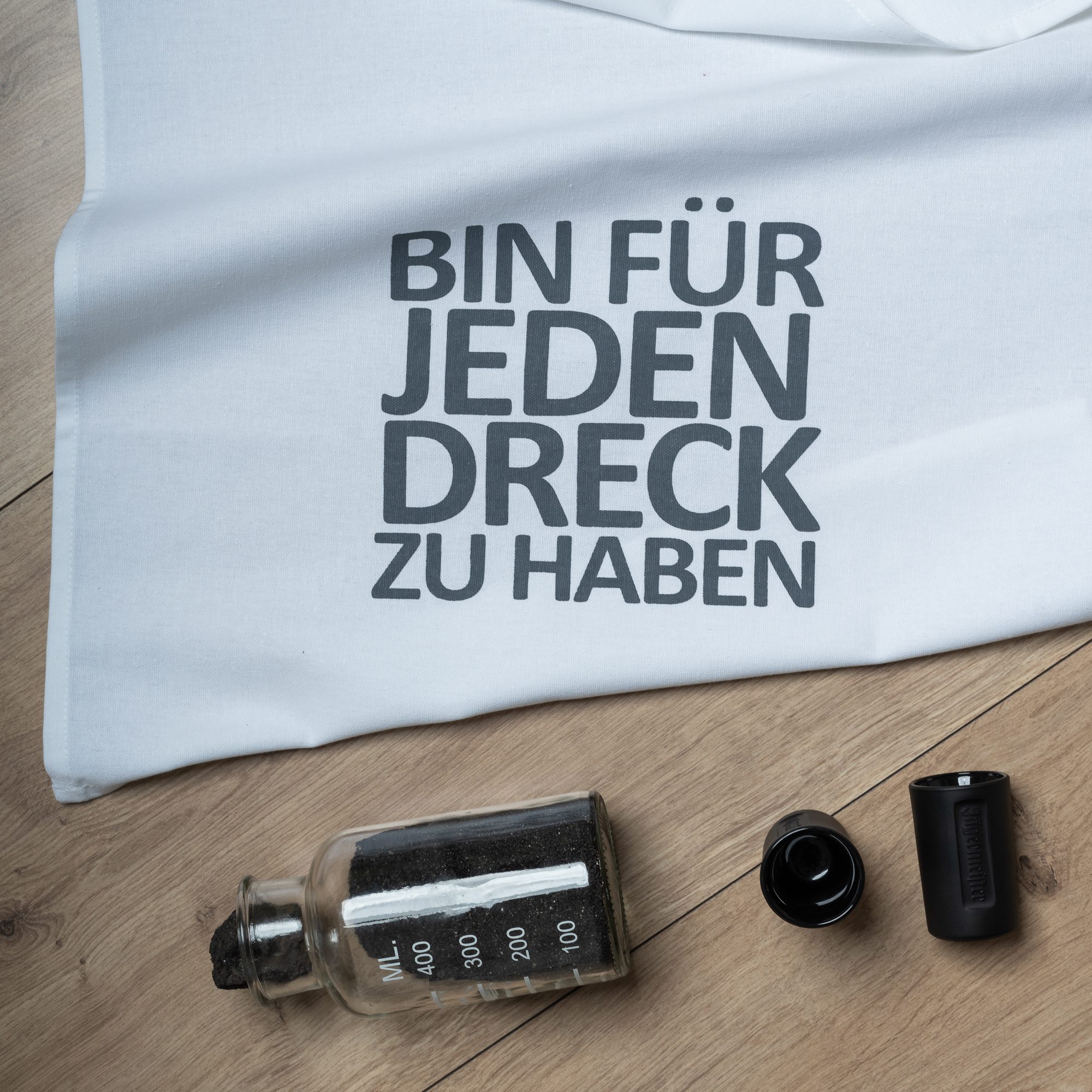 Geschirrtuch “Bin für jeden Dreck zu haben” – Weiß – Bild 2